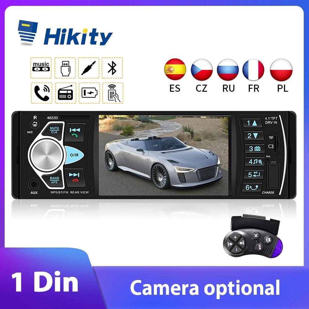 Hikity 1 Din ڵ  Ƽ̵ MP5 ÷̾, USB FM  ׷,  , ̷ũ Ƽ  , 4022D, 4.1 ġ